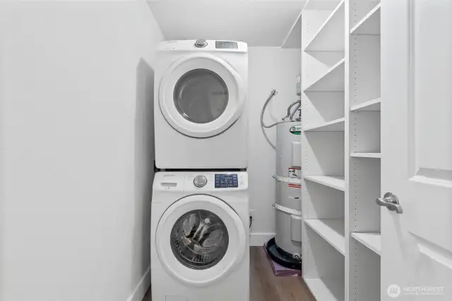 in-unit laundry with storage