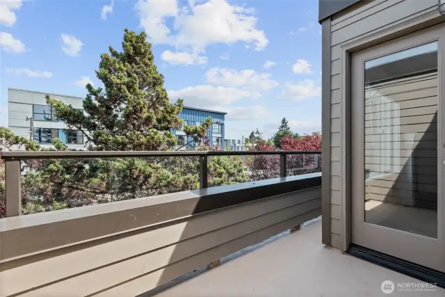 view of balcony from bed 2