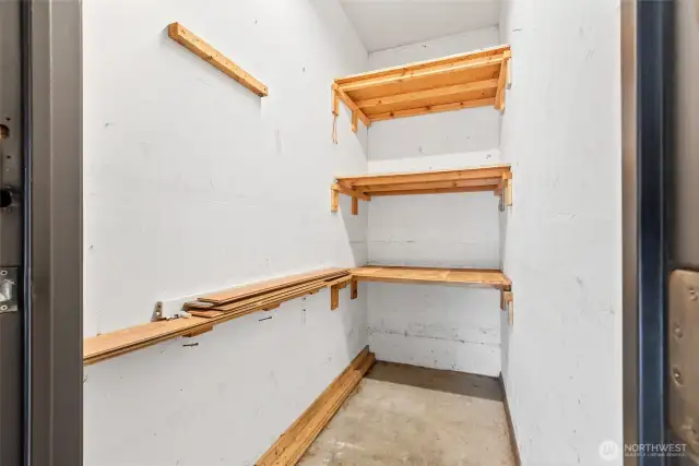 exterior storage located in the garage