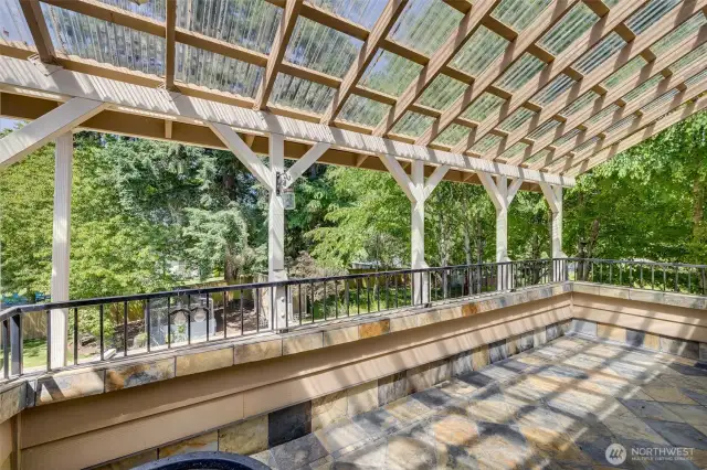 Entertainment sized decking off the Bonus Room!  Covered as well with lots of light allowed in.
