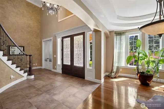 Double coffered ceilings in many of the rooms accentuate the character of this house.