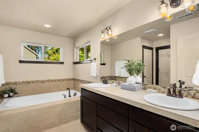 Primary Bath with double vanity.
