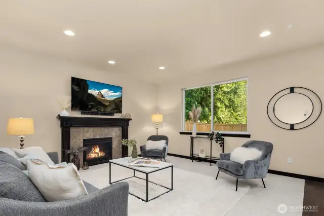 Cozy family room overlooking the back yard.