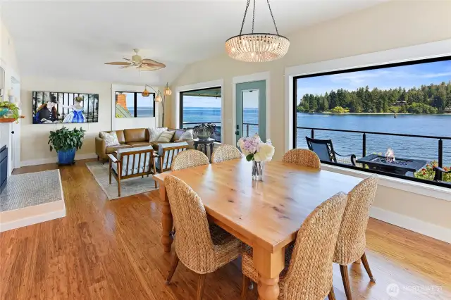 Easy access through internal shades doors to covered upper deck and expansive view.  Furniture included!