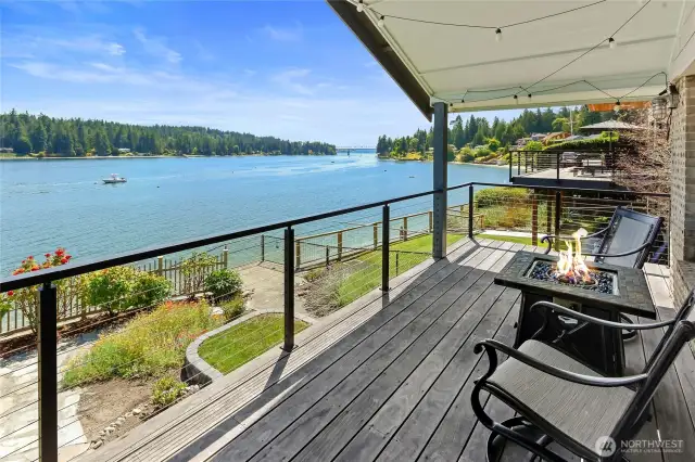 ...and view to the west.  Fire pit and party lights above included!