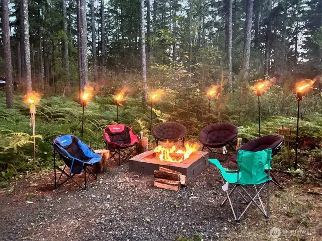 Fire pit in the evening