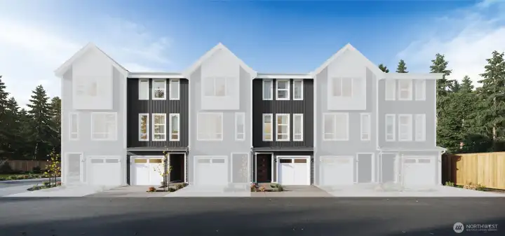 IMAGE IS A RENDERING Photographs are for illustrative purposes only. Features, finishes, interior/exterior colors, landscaping and floorplan shown may vary from actual homes built.