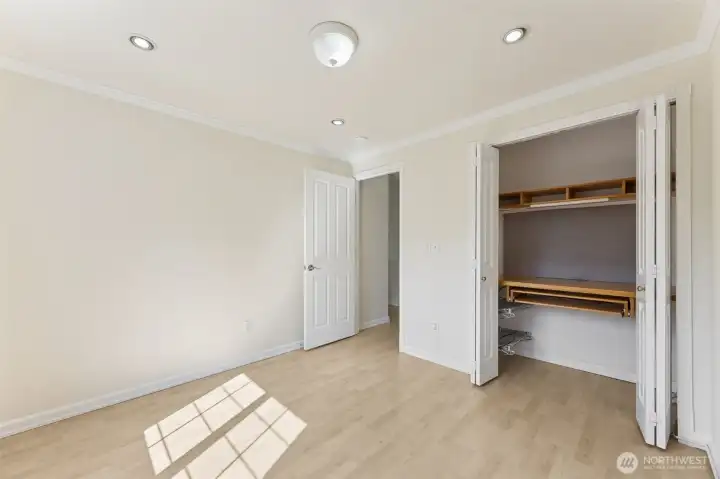Upstairs bedroom #3 with built in desk.