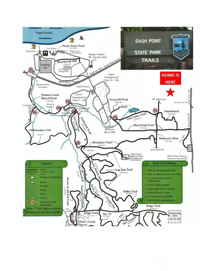 Dash Point Park trails.