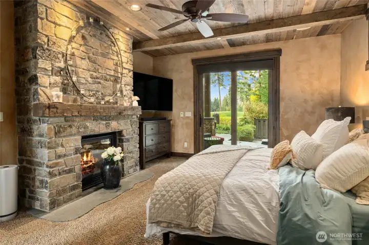 Primary bedroom on main with gas fireplace