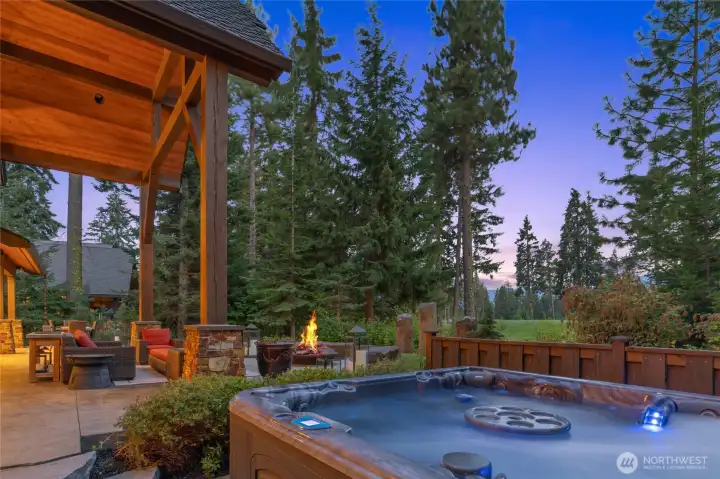 Hot Tub area during twilight hours