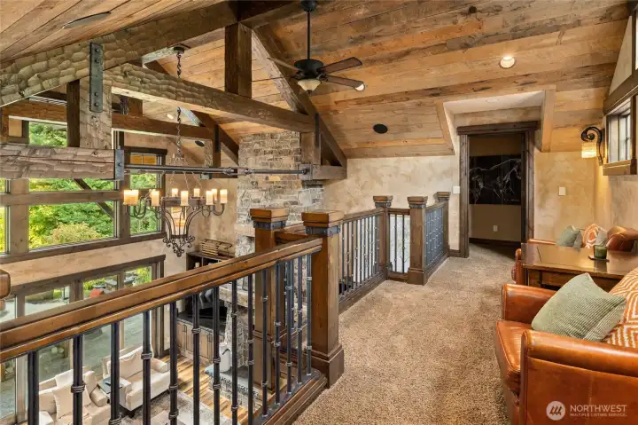 Upstairs loft space overlooking great room