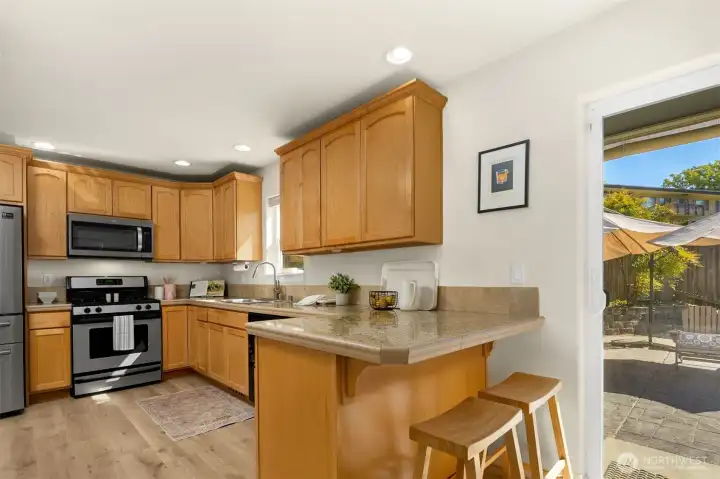 Spacious kitchen with updated appliances.