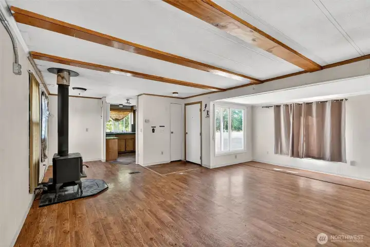 Main room has a cozy