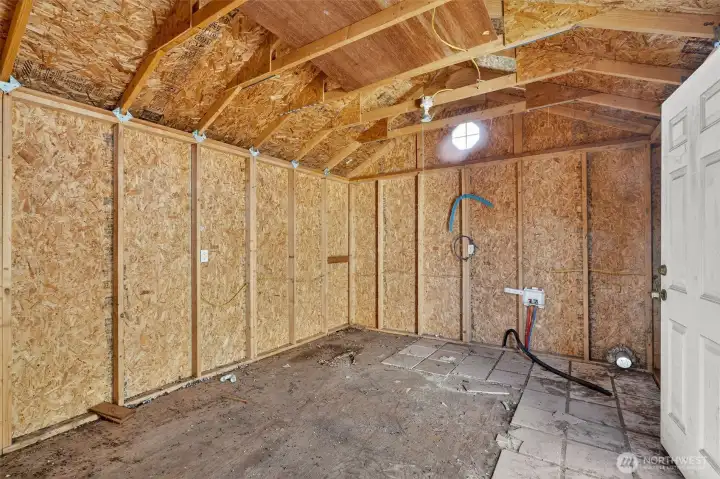 Interior of the garden shed.