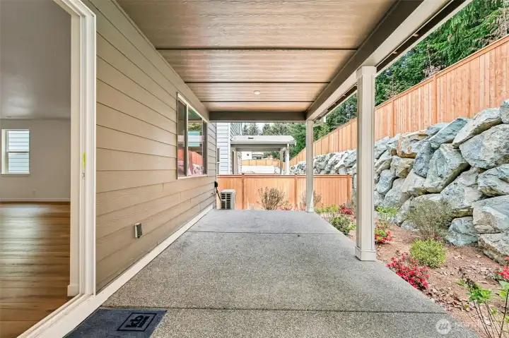 Covered and extended patio. Outside living, entertainment, and relaxing...