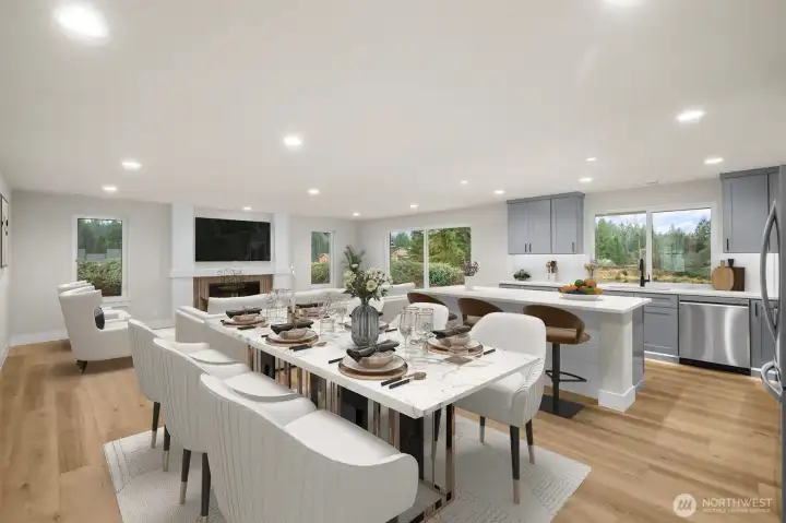 Image Virtually Staged to Showcase Open-Concept Layout