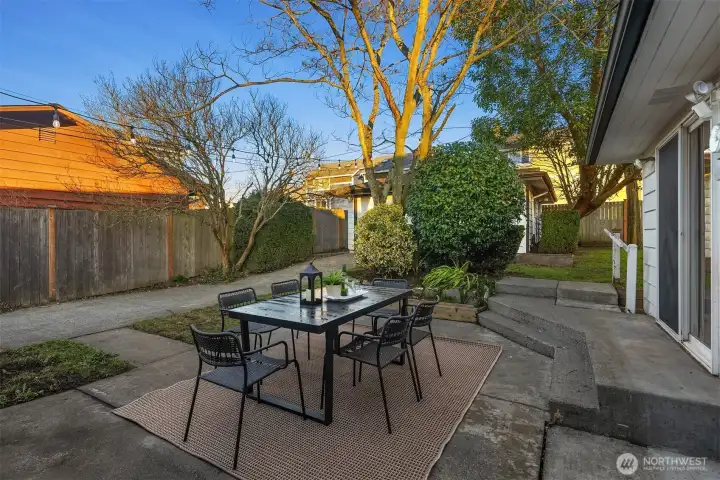 A backyard that feels tucked away and serene.