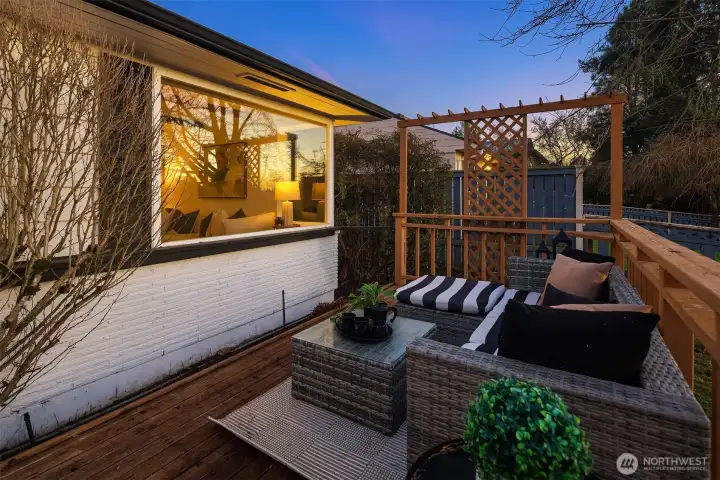 Seasonal color, natural shade, and room to relax.