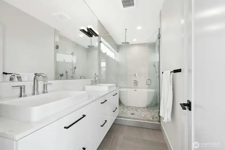 Full bath with standalone tub
