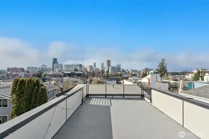 Large rooftop, perfect for entertaining, relaxing, & enjoying unforgettable sunsets with your favorite beverage!