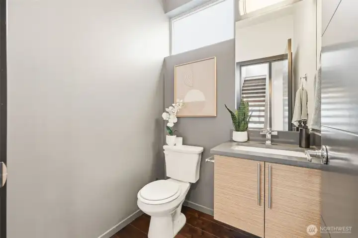 Sleek Powder Bath on Main Level