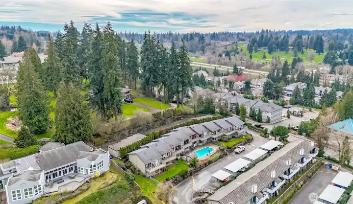 Aerial view of the Hills Terrace condominium complex.