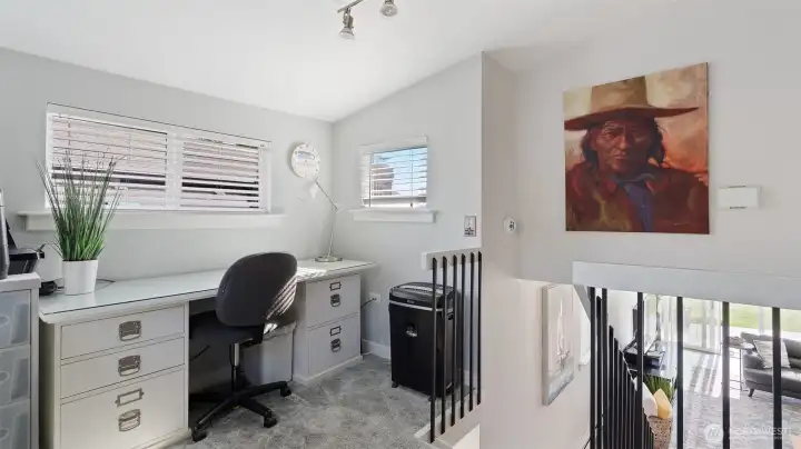 Upstairs office has been used as a bedroom with bunkbeds
