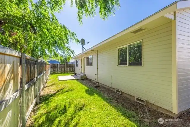 Fenced backyard