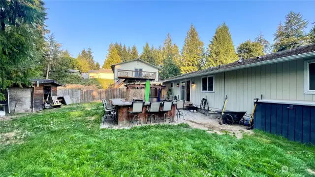 Fully fenced backyard