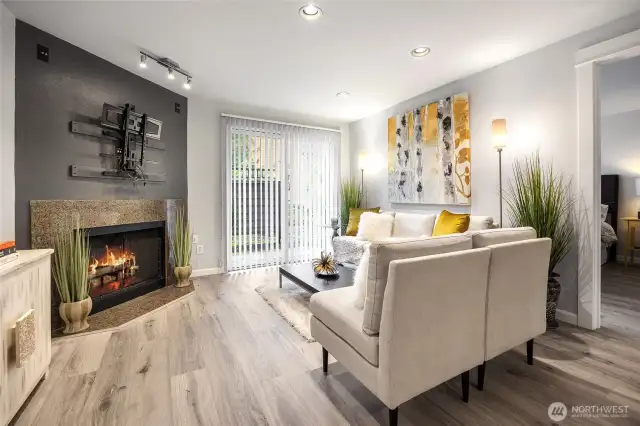 Patio doors bring in natural light