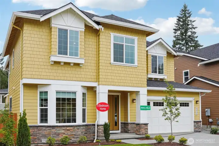 The 4070 plan is a beautiful Craftsman style home that is 3407 sqft. 4-bdrm plus one bdrm on main floor, large bonus/rec room that also has a closet and could be the 5th bdrm / Workout room.