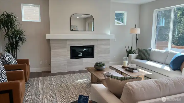 Incredible great room w/gas fireplace that