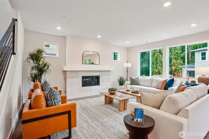 Very open great room that flows to kitchen and nook with easy access to rearyard and patio.