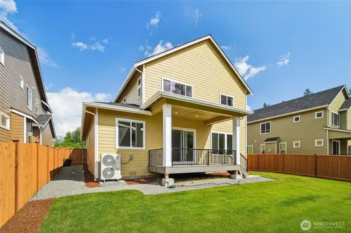 Nice level homesite with a large, covered deck.  Fully landscaped and fenced.