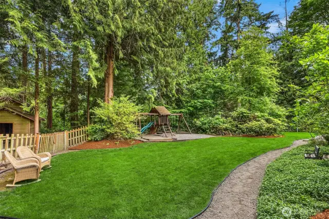 Play set AND huge extra shed with another driveway/access.