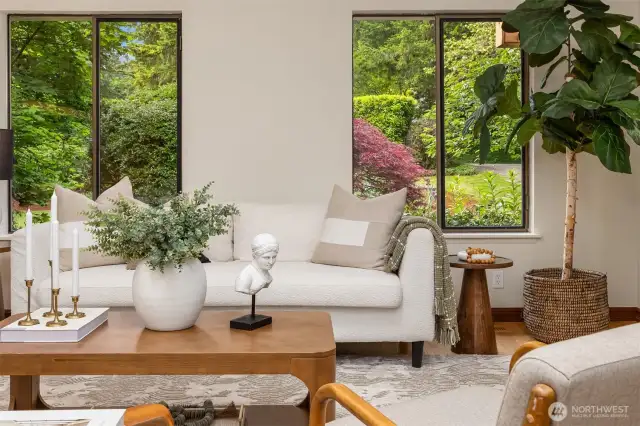 Beautiful views of the pretty yard from all rooms.