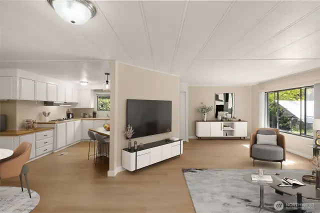 Virtual staged living room.
