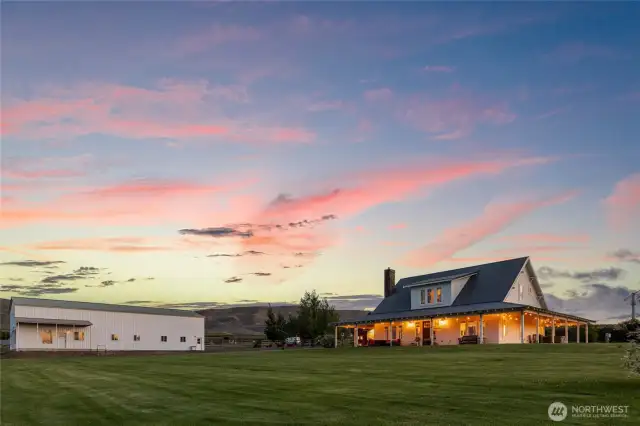Modern farmhouse with workshop and massive shop set on 5.5 acres of perfect farmland.