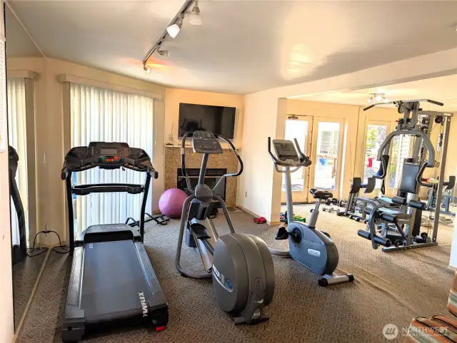 Workout area in the clubhouse.