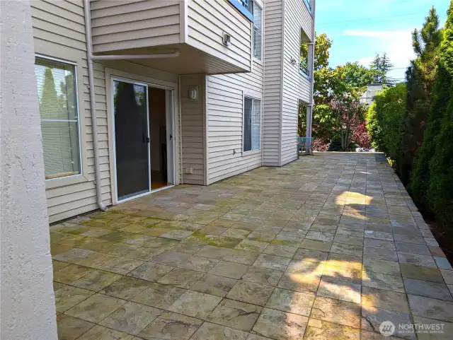Patio area off slider waiting for your patio furniture & touches.