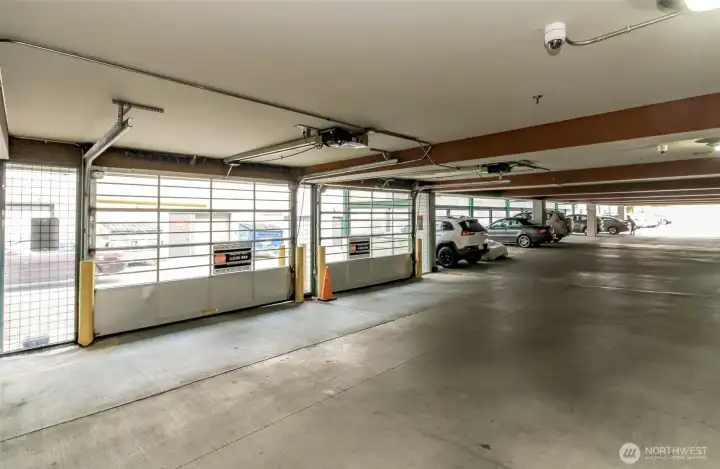 Entrance to secured garage.