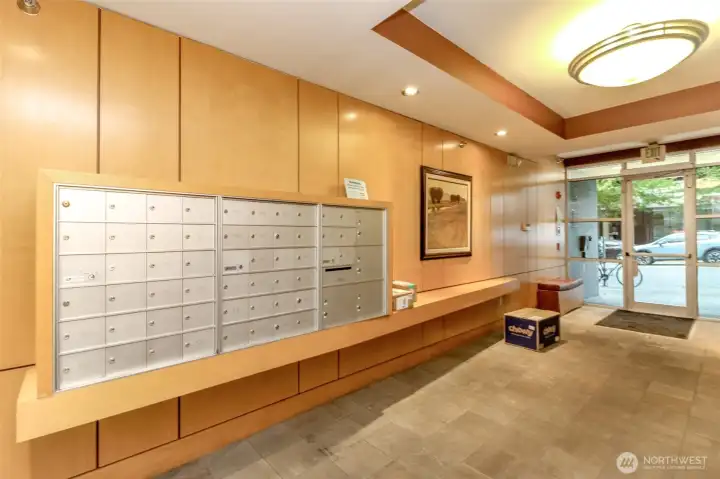 Central mail room for the building.