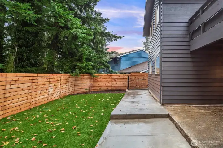 Lovely, freshly landscaped yard.