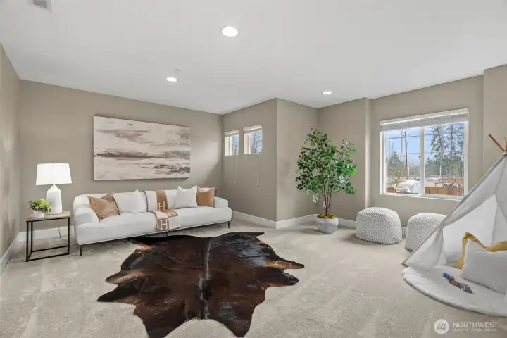 Bonus room on the 2nd floor is an convenient flex space.  This could be a 5th bedroom or a comfortable bonus room!  This game nights, movie room or just a place to play all the video games in peace.