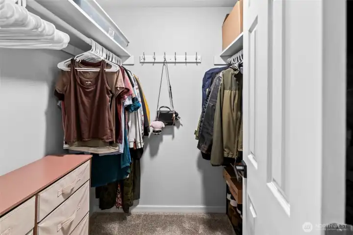 Nice primary walk-in closet