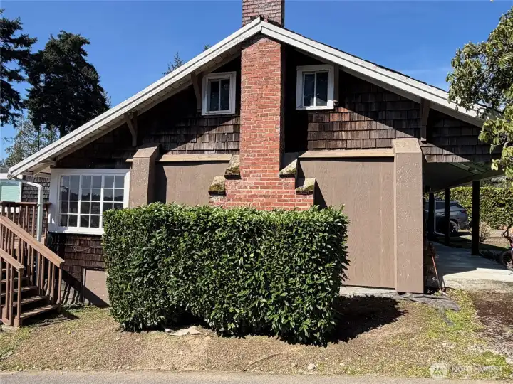 Left elevation sunroom and deck