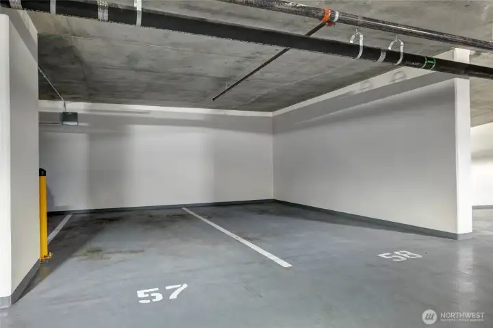 Yes, two side by side parking spaces in the secured garage!