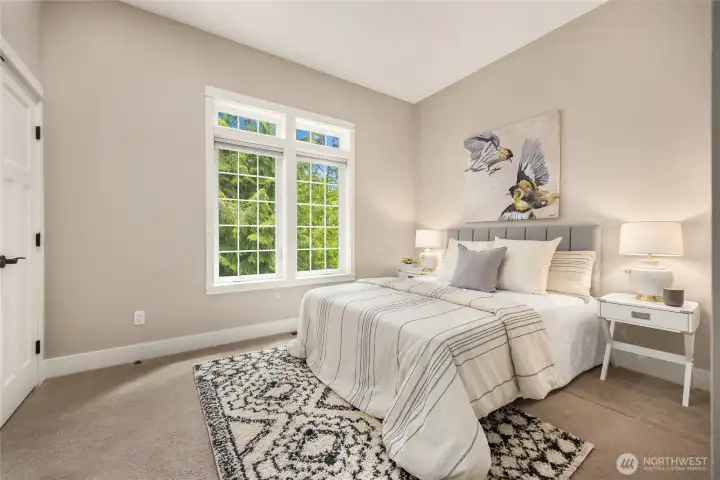 The downstairs bedroom offers a lovely guest space, or you may prefer to use it as an office.