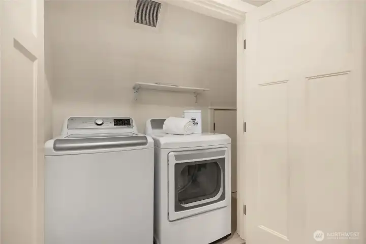 Upstairs laundry = convenience!